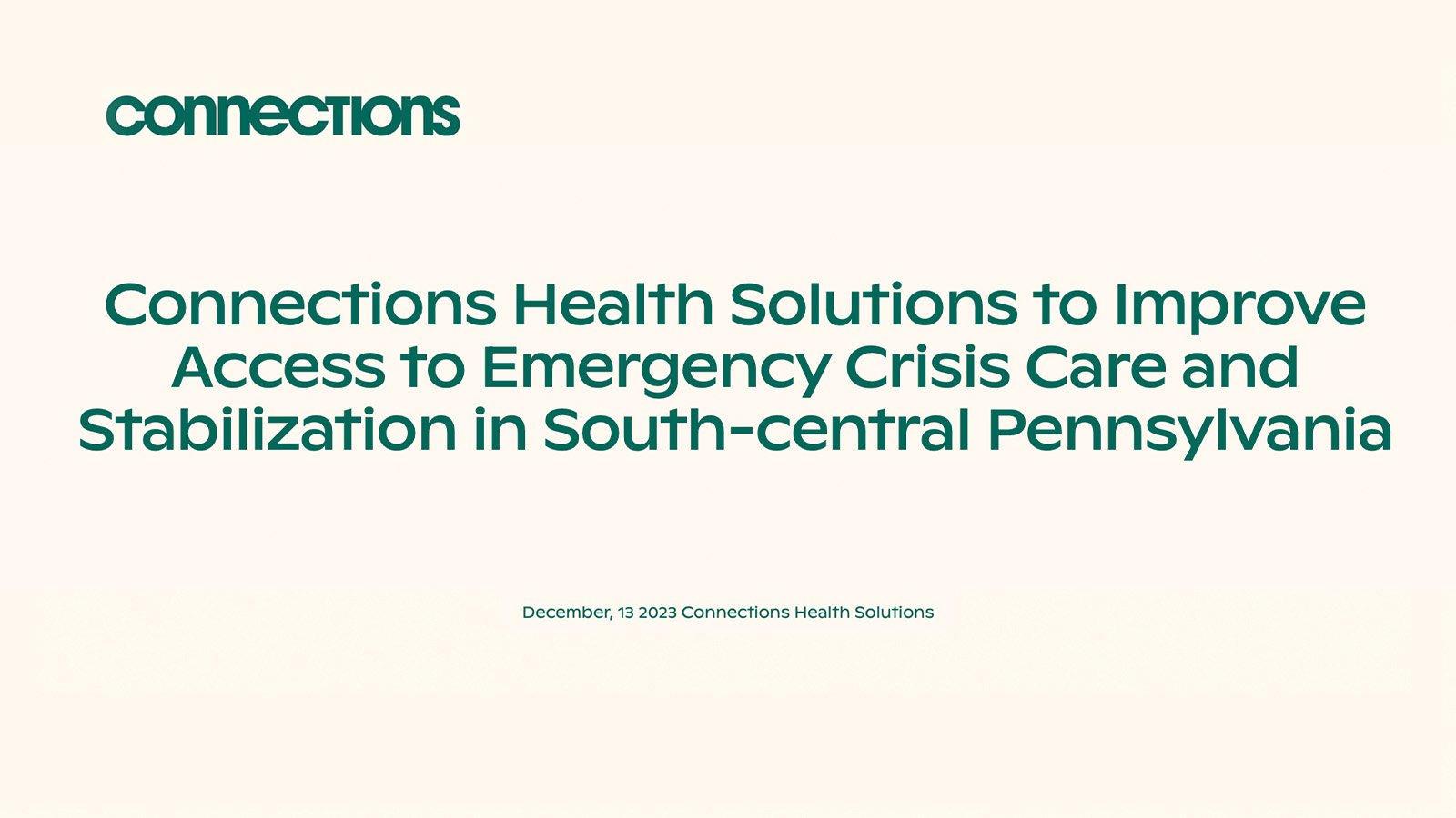 CHS to improve access to emergency crisis care in Pennsylvania
